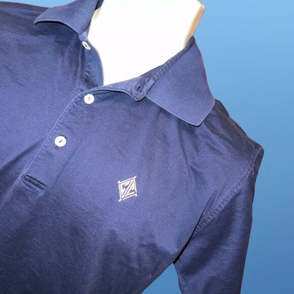 Peter Millar Navy Short Sleeve Golf Polo Size Small #91 - Picture 2 of 6